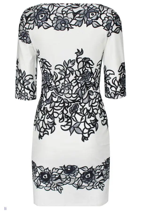 Sundresses For Women Korean Clothing Elegant Floral Print Bodycon Vintage Dress Vestidos Mujer 2015 Woman Dresses LC22023 | Женская