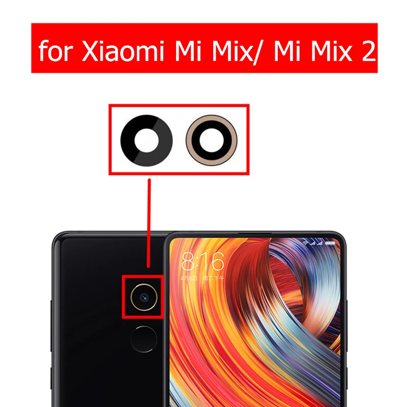 2 шт. для Xiaomi mi Mix 2 объектив для камеры со стеклянным объективом для задней камеры со стеклянным объективом с клеем mi X2 запасные части для замены