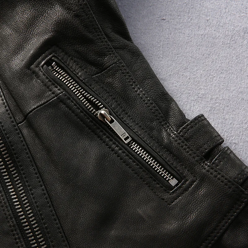 2018 модная короткая приталенная куртка из мягкой овечьей кожи с лацканами Женская