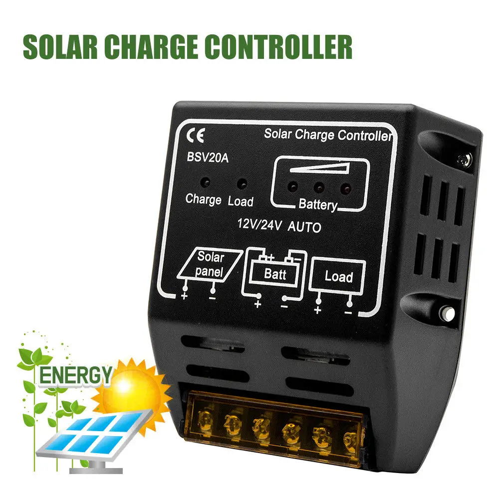 20A 12 V/24 V Солнечный контроллер зарядки панели Батарея регулятор надежную защиту для трейлеров