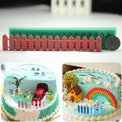 Силиконовые формы для помадки на торт большой размер забор форма шоколада кухни