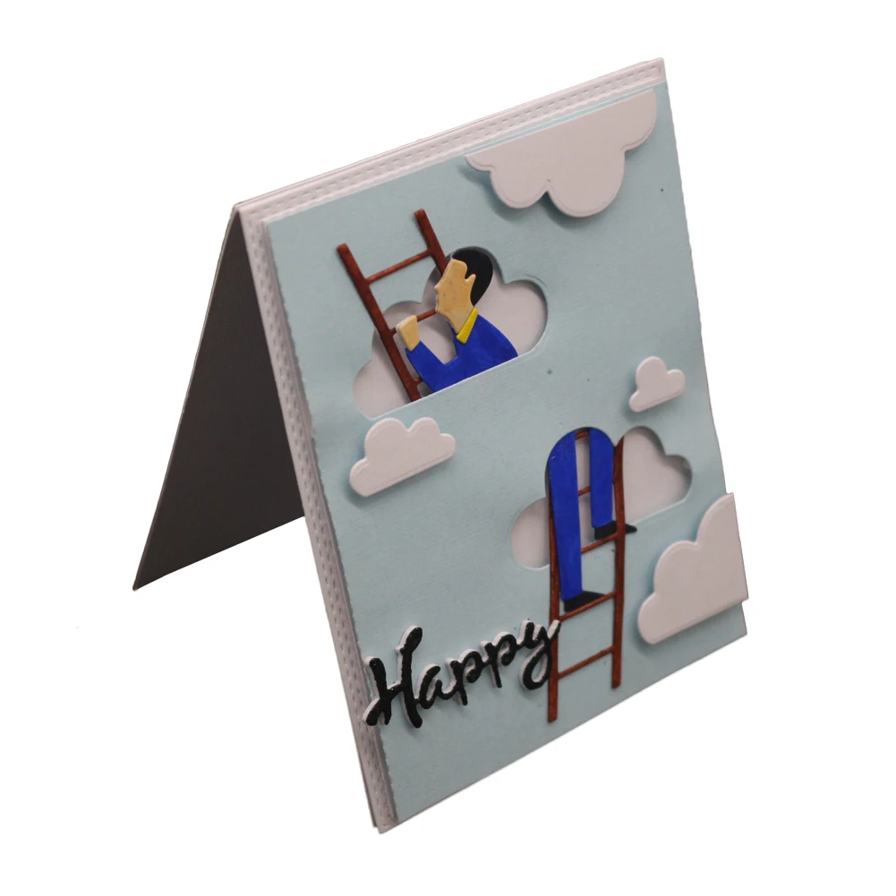 ladder cloud man Metal Cutting Dies Hollow Scrapbooking & Stamping Craft Cuts Creat Handmade Paper Card Stencil | Дом и сад