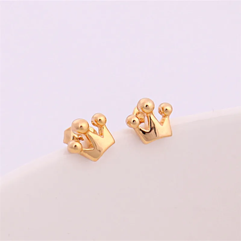 Cute Tiny crown Earring Jewelry Princess Crown Stud Earrings For Women | Украшения и аксессуары