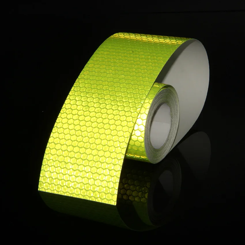 fluorescent green Аксессуары для велосипеда 5 см x 3 м светоотражающие наклейки для велосипеда клейкая лента для безопасности велосипеда белые красные желтые светоотражающие наклейки для велосипеда - Цвет: fluorescent green