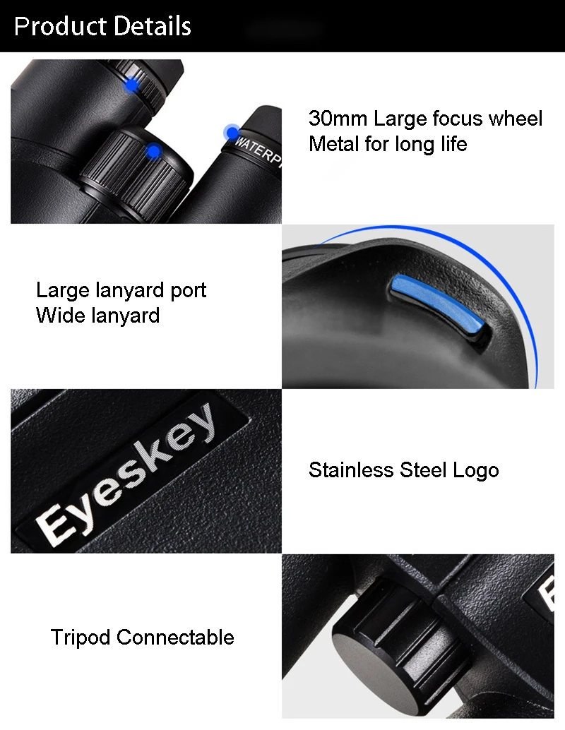 Супер ED бинокулярный телескоп 10X50 Eyeskey 12x50ED Черный HD азот водонепроницаемый бинокль ручной открытый кемпинг охотничий инструмент