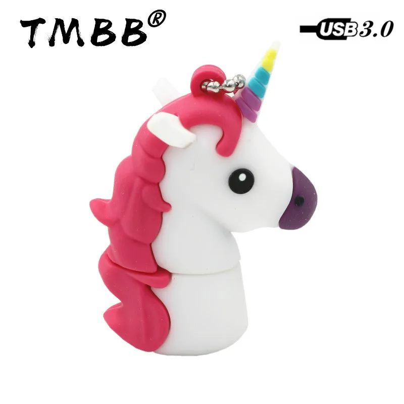 

USB 3.0 Cartoon Pink unicorn USB Flash Drives 64GB Mini Pendrive 128GB 32GB 16G 8G 256GB Memory Stick Pen Drive Flash disk Gifts