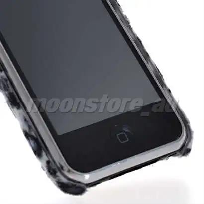 LEOPARD GREY HARD WOOL FEATHER CASE COVER + SCREEN FOR APPLE IPHONE 3G 3GS 263 |