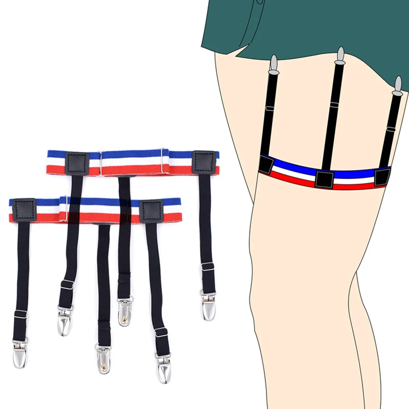 Подвязки нейлоновые для мужчин и женщин подвязки с клипсами рубашек 1 пара
