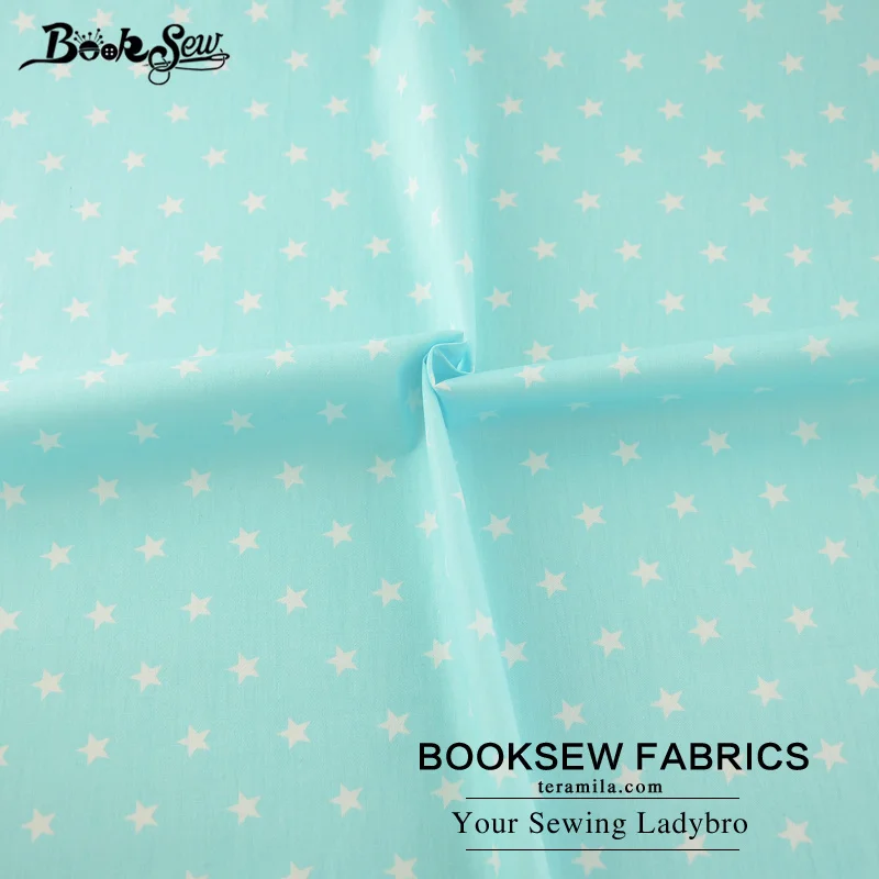 Тканевая ткань для шитья Booksew зеленый цвет звездные узоры 100% хлопчатобумажная