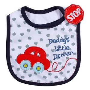 Слюнявчики для мальчиков, с машинками, 3 слоя, водонепроницаемые