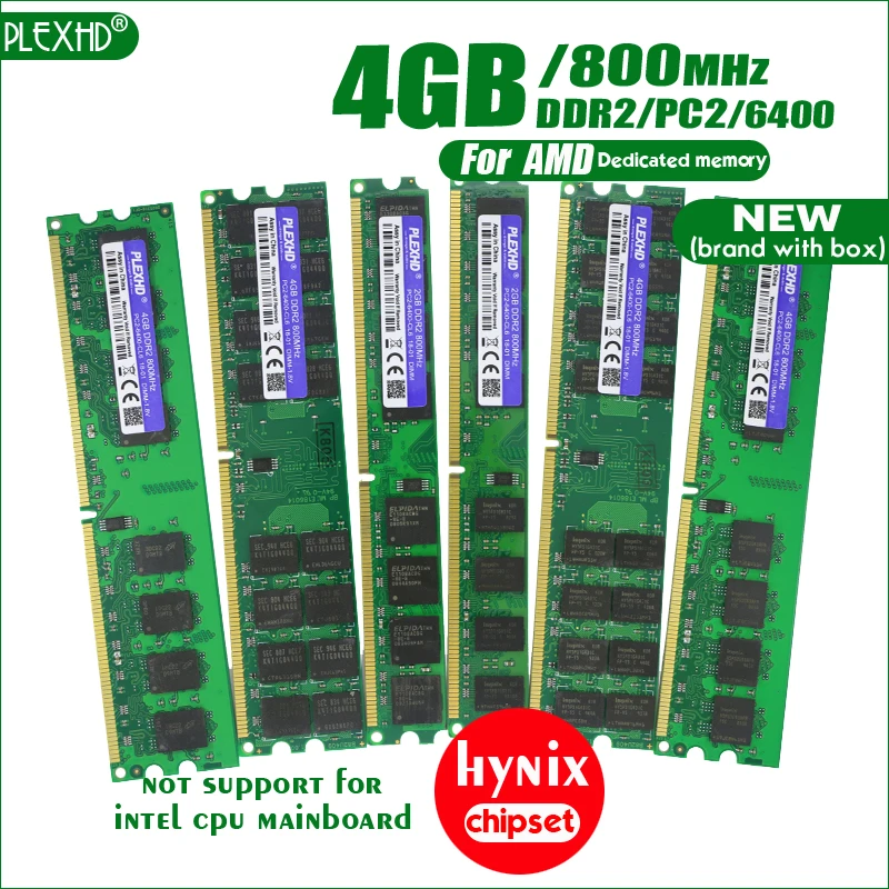 Новый PLEXHD 4 ГБ DDR2 PC2-6400 800 МГц г PC2 6400 для настольных ПК оперативная Память DIMM 240