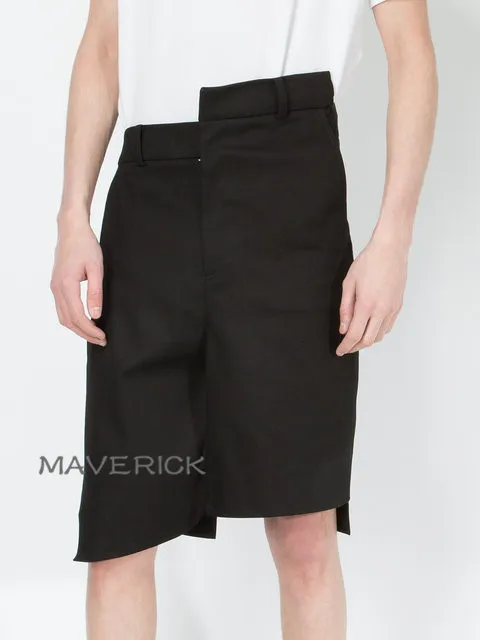 S-6XL!!2019 summer new style asymmetric amlposition shorts personality trend irregular pants.