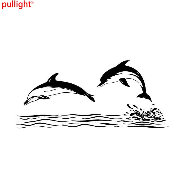 

15*6.8CM Dolphin Cute Animal Body Stickers Car Cover Scratches Personalized Decorative Decals