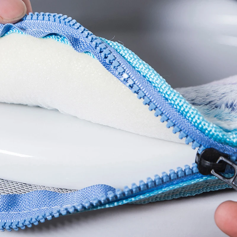 Чехол для унитаза теплый мягкий Радужный чехол на сиденье молнии из хлопка и кожи