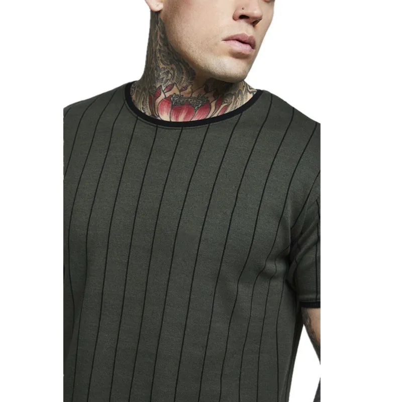 

Mens T Shirt 2020 New Fashion Striped T Shirt Mens Clothing Trend Slim Fit Short Sleeve Casual Mens Top Tee Shirt 2XL