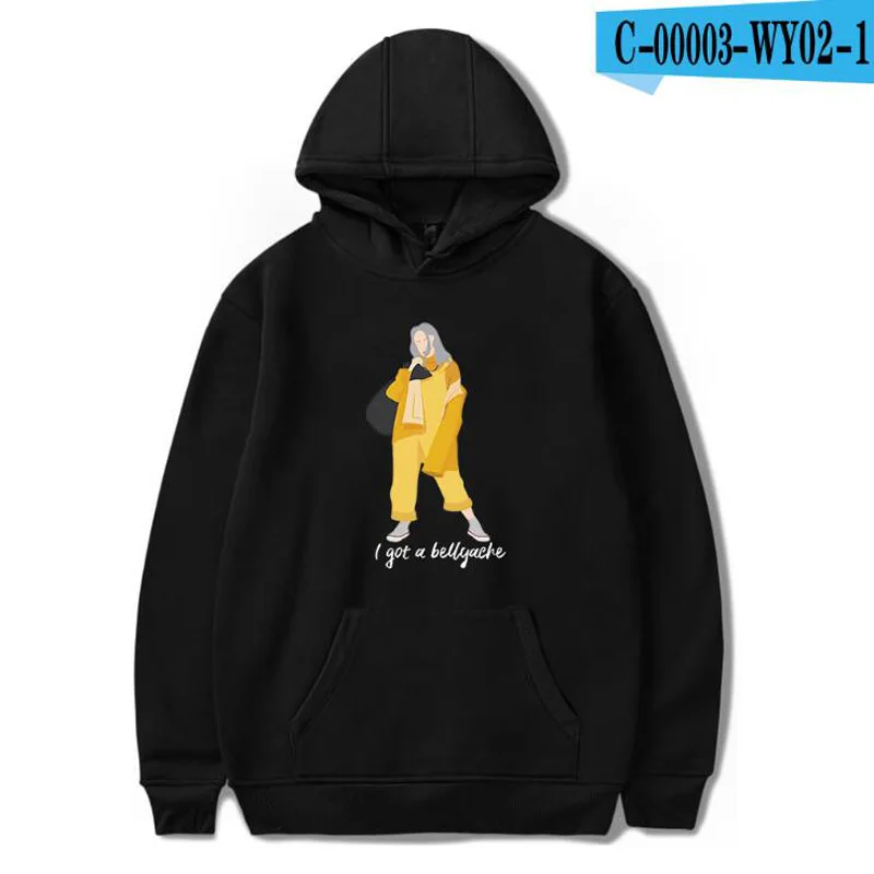 Billie Eilish с принтом женские толстовки и кофты Moletom Feminino Harajuku Хип Хоп Забавный куртка капюшоном мужской спортивный костюм - Цвет: 008