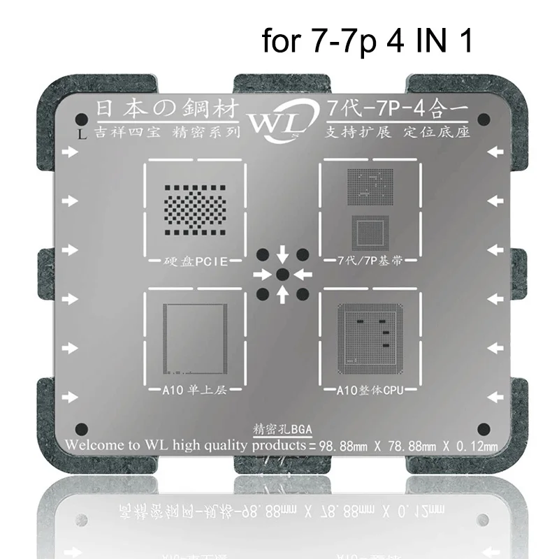 

WL BGA Reballing Kit Set With Magnetic Positioning Base Tin Planting Fixture Solder Template For iPhone 5-7P Motherboard Repair