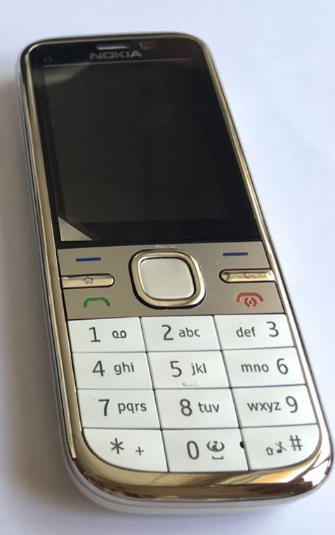 C5 разблокированный мобильный телефон Nokia C5-00 3.15MP 3G Bluetooth FM дешевый мобильный телефон - Цвет: White 3.15MP