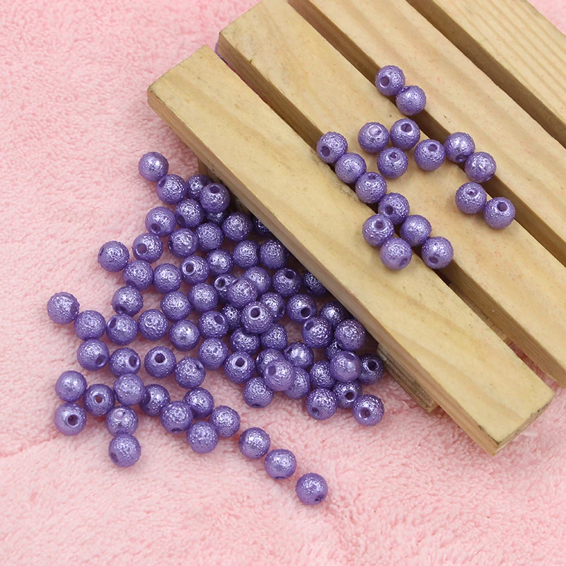 

100pcs/lot 6mm Wrinkled Imitation Pearl Clothes Beads 7 Colors Acrylic Spacer Beads for Crafting Sewing DIY Needleworke Beads
