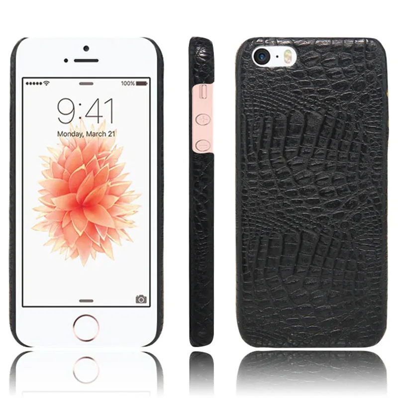 Твердый Чехол для iPhone 5 5S SE чехол из крокодиловой кожи с жесткой подставкой и se