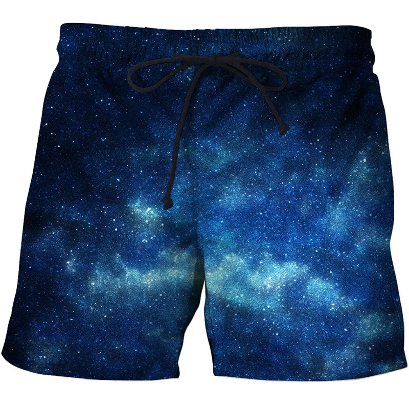 

2018 New Mens 3D Shorts Moon & Wolf Printed Board Shorts Funny Beach Elastic Wasit Shorts Homme Male Clothing Drop Ship