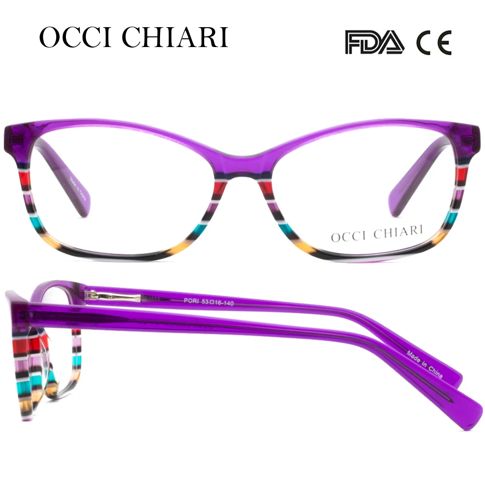C4 purple OCCI CHIARI, модный бренд, компьютерный анти-синий светильник, женские очки для близорукости, Темно-Синяя Прозрачная Оптическая оправа, очки, очки - Цвет оправы: C4 purple