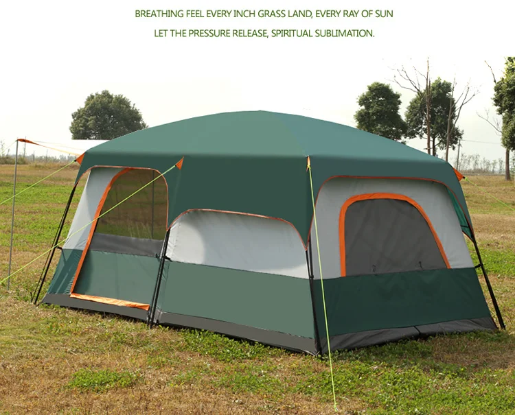 Billig Neue Ultra Doppel Schicht 8-12 Person Verwenden Stroung Wasserdicht Winddicht Familie Party Camping Zelt