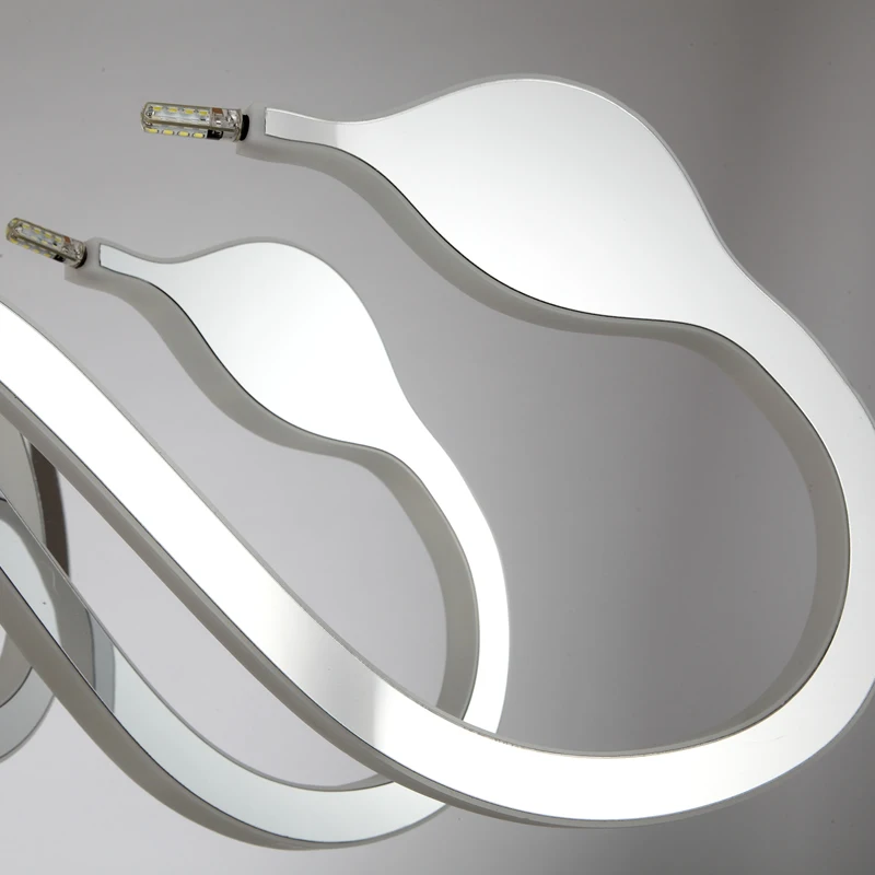 Современная светодиодная люстра хромированная художественная лебедь