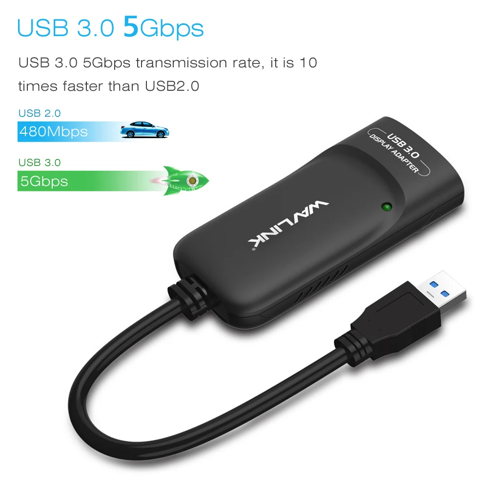Wavlink USB 3 0 к HDMI видео графический адаптер Дисплей несколько мониторов 1080P внешняя