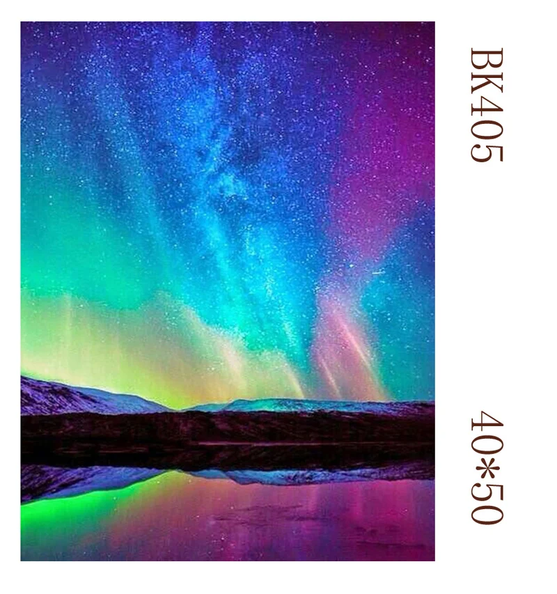 Colorful Aurora Pictures Painting Coloring By Numbers Sea View Acrylic Paint on Canvas Wall Art for Living Room Decoration | Дом и сад