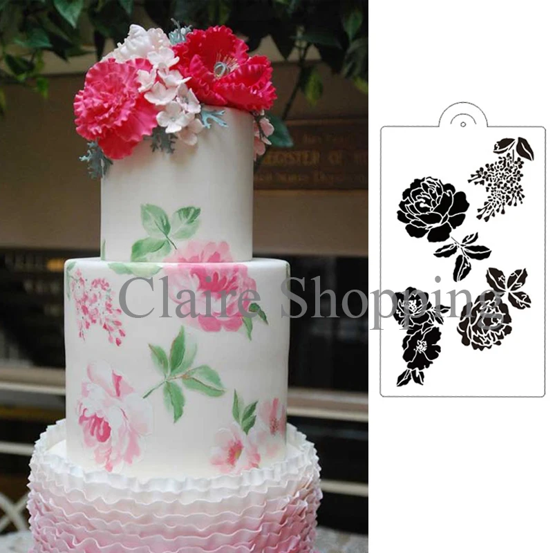 Yueyue Sugarcraft розовый торт кружевной трафарет украшение торта инструменты форма для