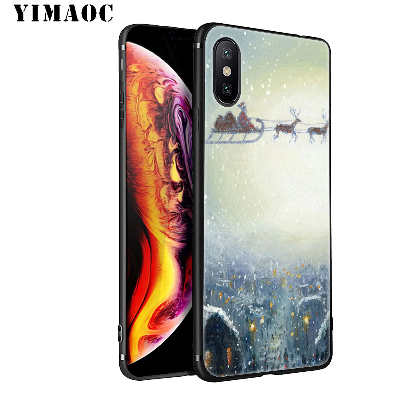 YIMAOC Счастливого Рождества Снежная елка Мягкий силиконовый чехол для телефона