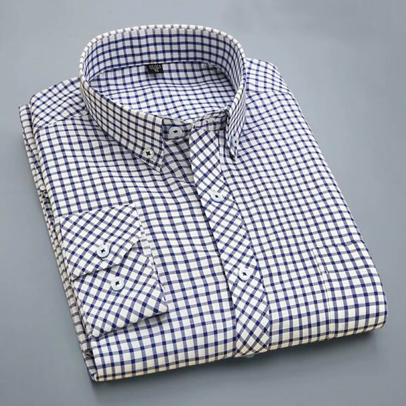 Оксфордская Мужская рубашка 2017 брендовая деловая повседневная мужская с длинным