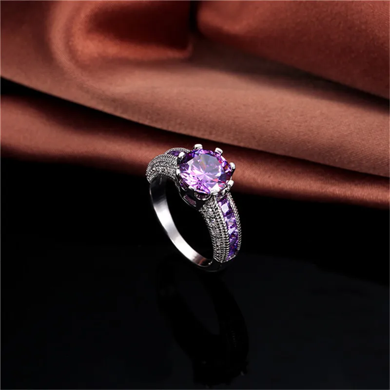 Роскошный дизайн серебряные Свадебные/обручальные кольца с фианитом ААА модные