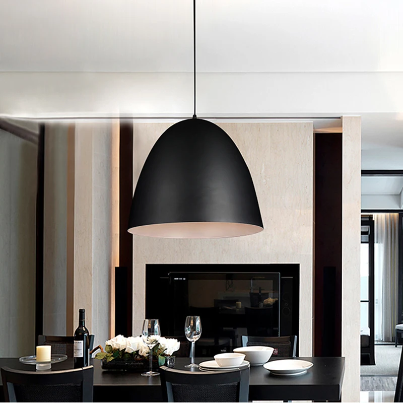 Скандинавская простая потолочная лампа E27 алюминиевые подвесные светильники