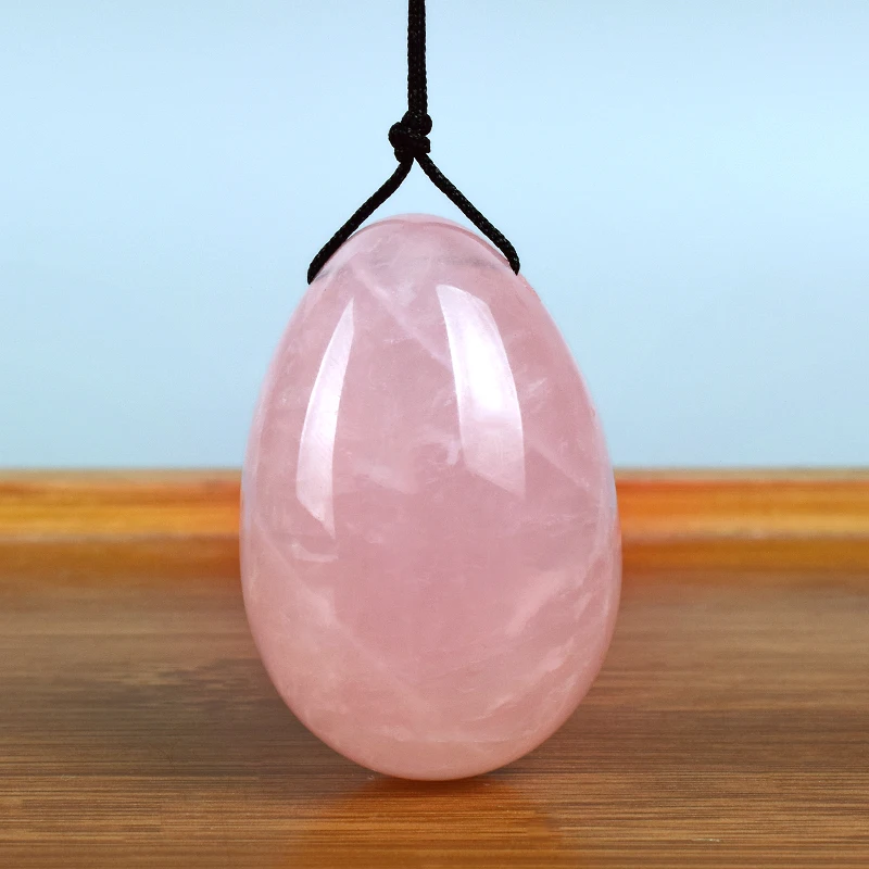 

Drilled Jade Eggs Natural Rose Quartz Yoni Egg for Kegel Exercise Crystal Sphere Vaginal Ben Wa Ball Jade Massage Stone