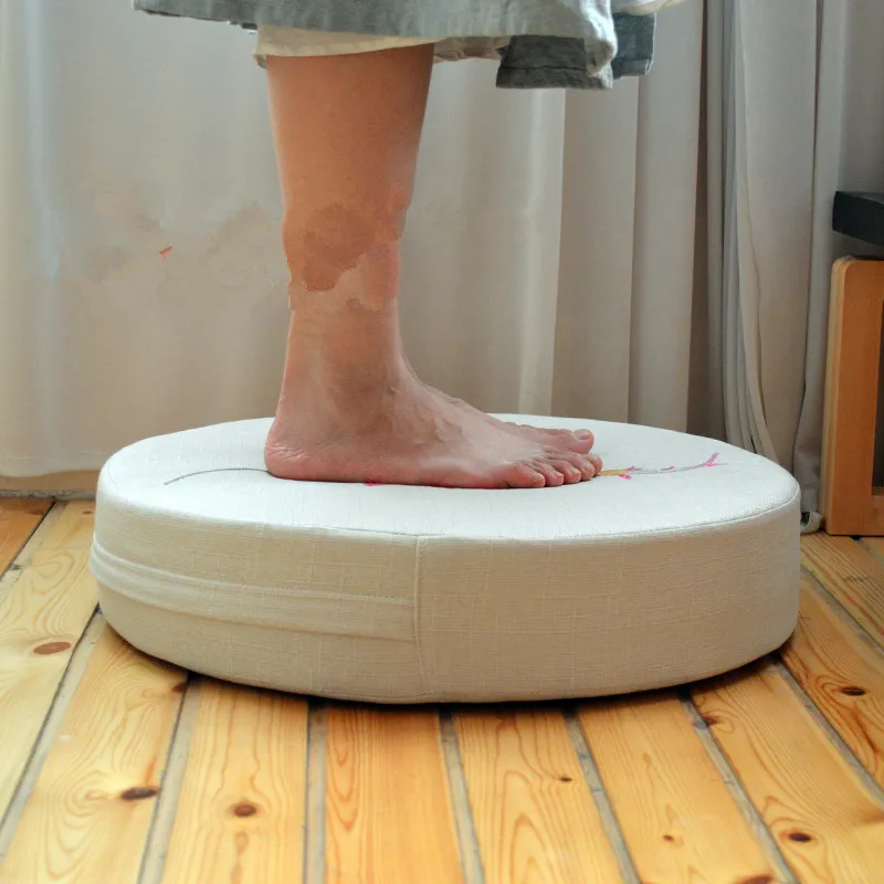 Круглая льняная вышитая татами лотоса/подушка для медитации домашняя