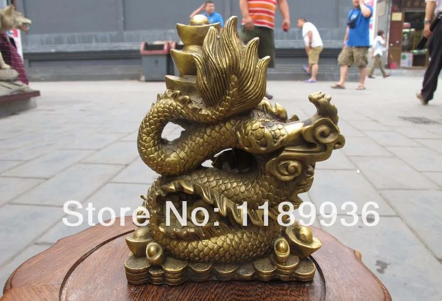 Скульптура фэншуй счастливый Дракон Бао 6 5 &quotЧистая медь Китай богатство
