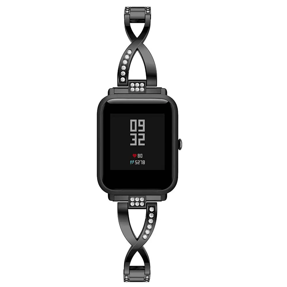 Replacement Strap For Xiaomi Huami Amazfit Bip BIT Lite Youth Stainless SmartWatch Wearable Wrist 20MM Rhinestone Watchband | Наручные