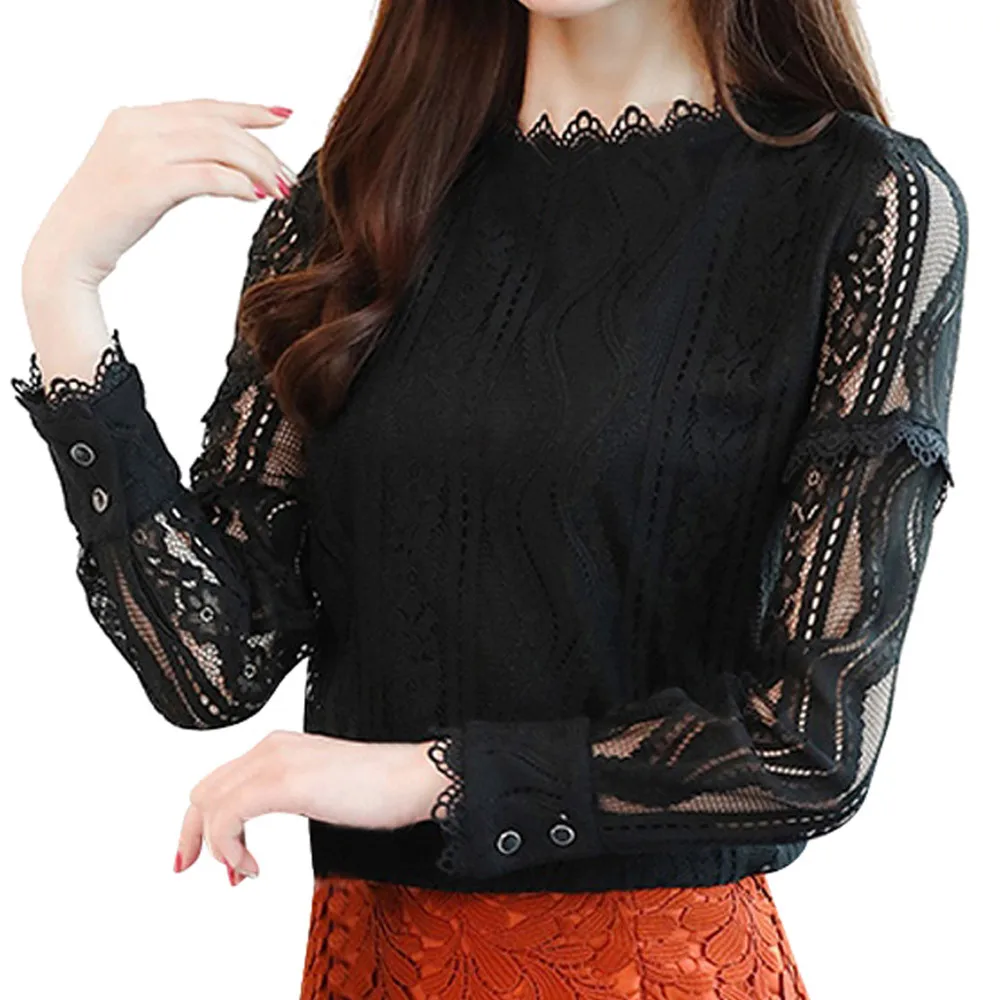 Женская блузка модные женские топы и блузки Офисная кружевная полосатая