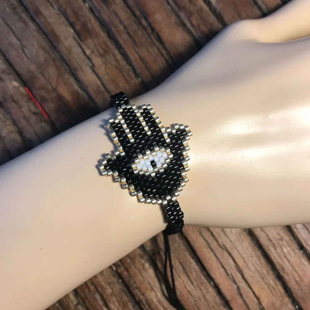 

Rttooas Hamsa Fatima Hand Friendship Bracelet Women Evil Eye Lucky Tassel Bracelet Fashion Handmade Crystal Beads Bracelet
