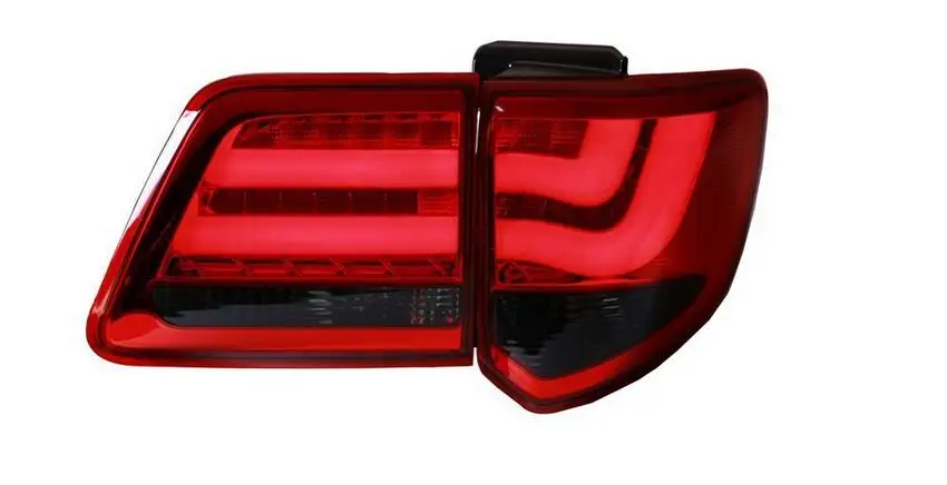 Smoke Red color Один комплект автомобиля Стайлинг для Fortuner задние фонари 2012 2013 для Fortuner светодиодный задний фонарь+ сигнал поворота+ тормоз+ обратный светодиодный свет - Цвет: Smoke Red color