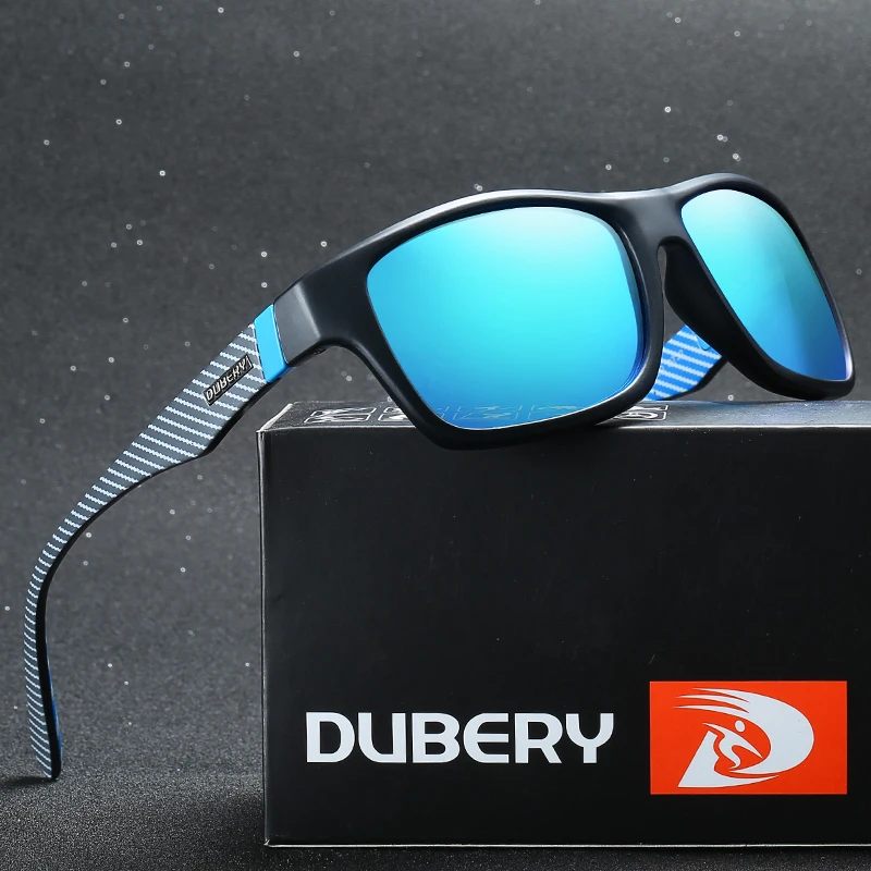 Солнцезащитные очки DUBERY мужские винтажные поляризационные темные UV400 квадратные
