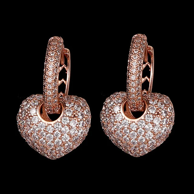 Rose Gold LXOEN, Русалочка, вечерние, клубника, богемное сердце, серьги для женщин, ювелирные кольца, аксессуары для подружки невесты, подарок - Окраска металла: Rose Gold