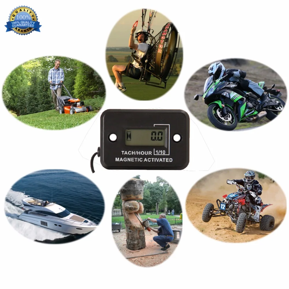 Digital gasoline Diesel engine hour meter tachometer for mining machinery concrete mixer generator Excavator roller mast crane | Автомобили