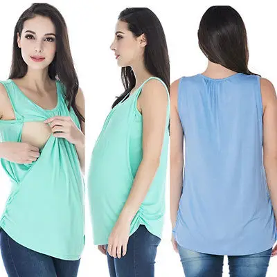 Dropshipping Women Maternity Breastfeeding Clothes Tee Sleeveless Nursing Shirt Tank Top S-XL |