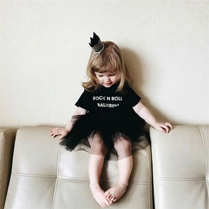 Infant Baby Girls Tulle Rock N Roll Dress Summer Short Sleeve Princess Dresses | Детская одежда и обувь - Фото №1