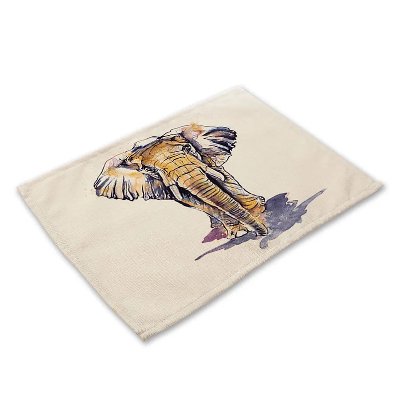 Цветные Слоны Мандала богемный ужин хлопок льняной коврик Европа кухонные