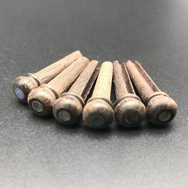 Rosewood 6 шт., настоящая кость, акустическая гитара, мост, шпильки, чистая кость, эбеновый мост, Шпилька с латунным кольцом для народной гитары, Сменные аксессуары - Цвет: Rosewood