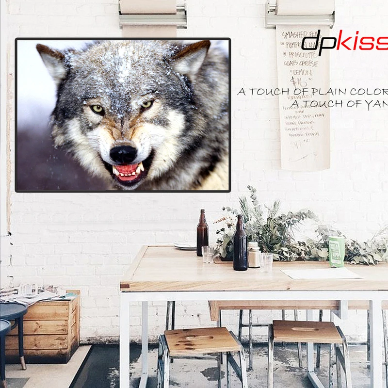 Dpkiss 5D Diy foamiran Алмазный живопись волк вышивка крестом стразы алмазы мозаика алмаз